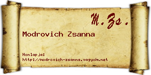 Modrovich Zsanna névjegykártya
